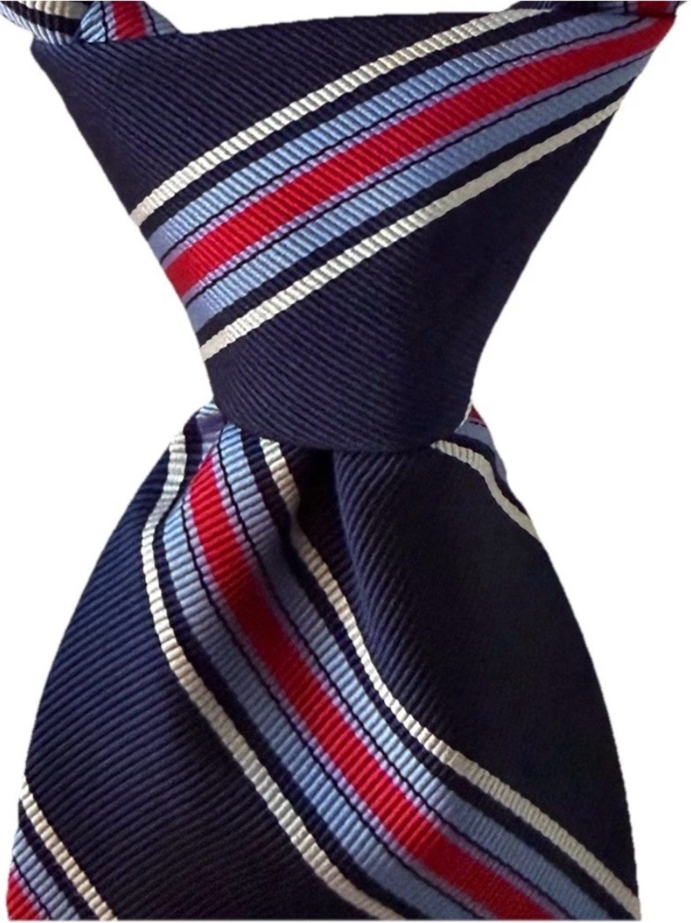 Robert Talbott Hand Sewn Silk Tie Navy Red Striped 60” Business Wedding Preppy